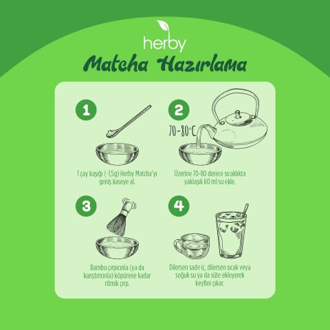 Herby Premium Matcha - 4'lü Deneme Paketi + Hediye Bambu Çırpıcı
