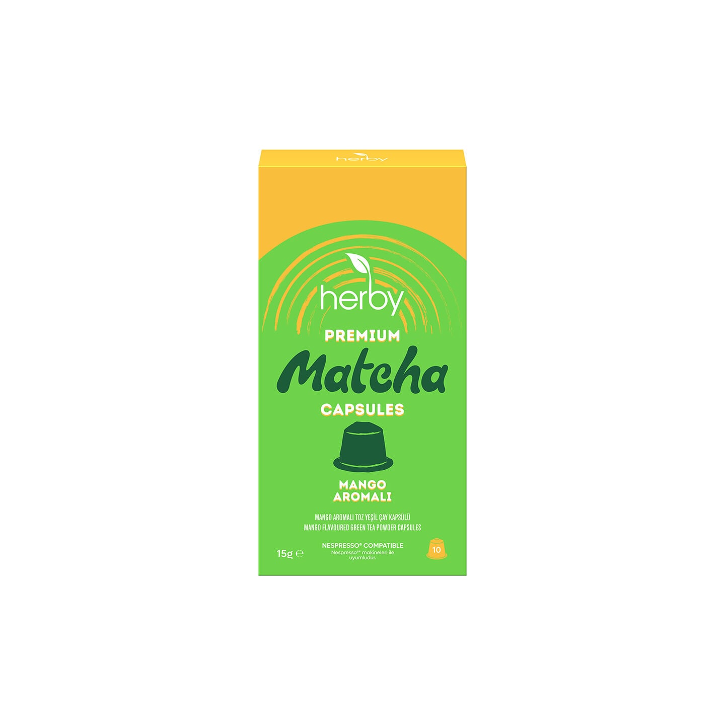 Herby Premium Matcha Kapsül 10'lu - Mango Aromalı