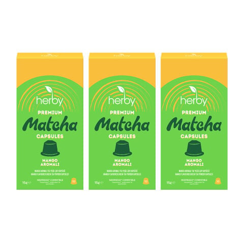 Herby Premium Matcha Kapsül 10'lu - Mango Aromalı x3