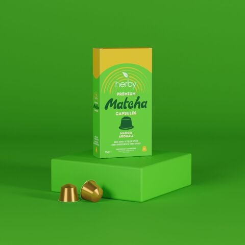 Herby Premium Matcha Kapsül 10'lu - Mango Aromalı x3