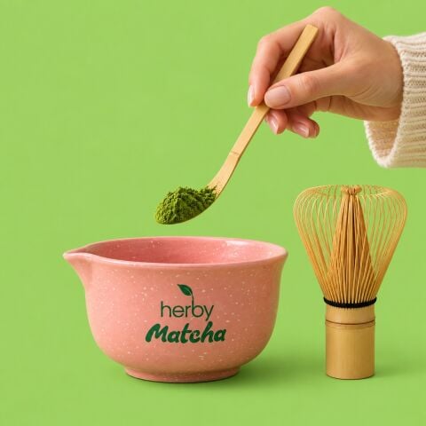 Herby Premium Matcha - 8'li Paket + Hediye Bambu Çırpıcı ve Kaşık