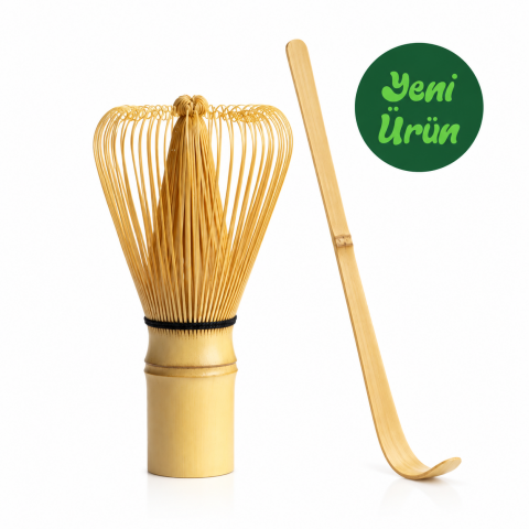 Herby Matcha Bambu Çırpıcı & Kaşık Seti (Chasen & Chashaku)