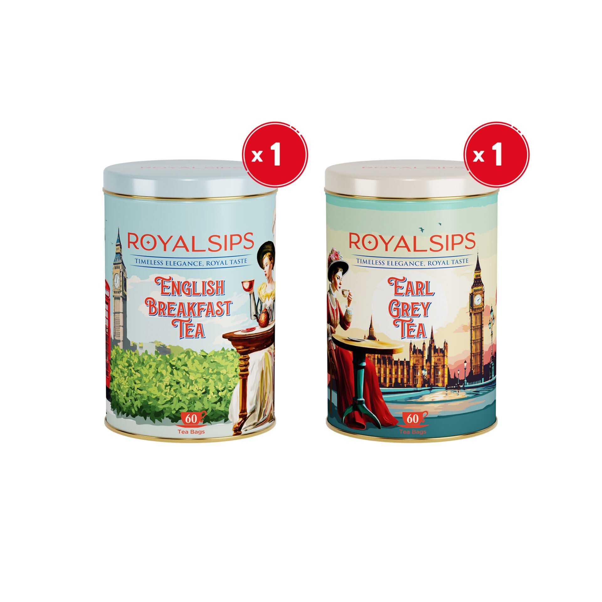 Royalsips - English Breakfast Tea & Earl Grey Tea 2'li Set